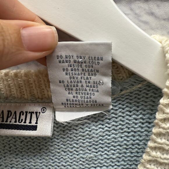 Vintage Women Capacity Knit Sweater Vest Size S Cottage Beach Lake Sailboat Bike - Picture 4 of 5